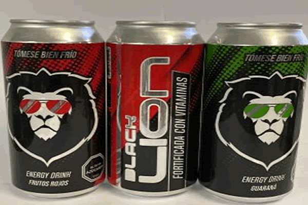 Bebida energetica Black lion fabricada por Faustino SPA dsitribuye Timonel Distribuidora Provincia de San antonio